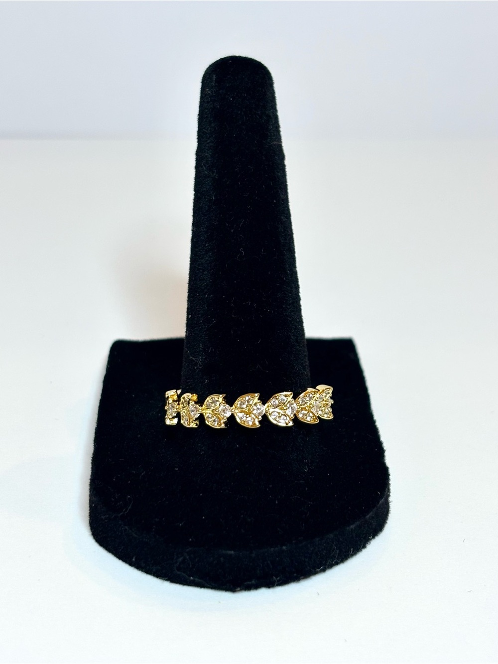 Gold ring with CZ accents